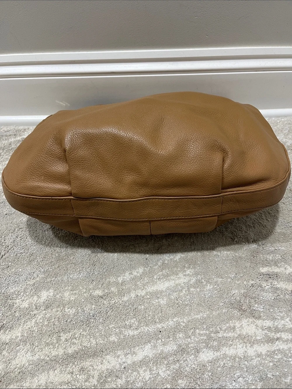 Tory Burch tan pebble leather handbag